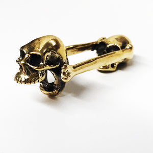 Biting Skull Yellow Bronze Bottle Opener