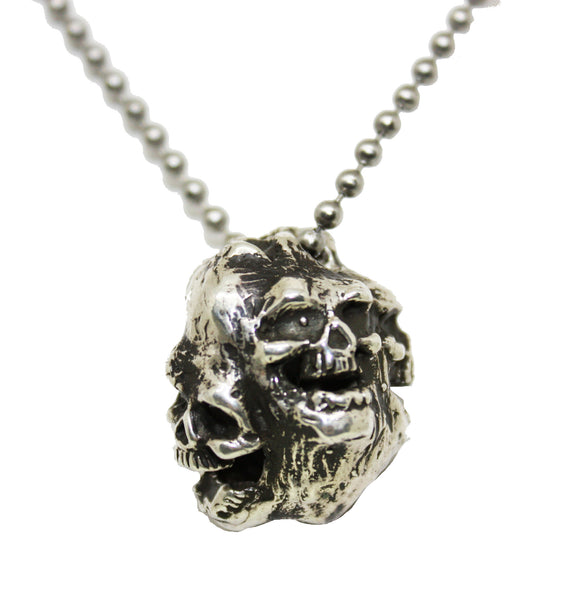 Eternal Legend Laughing Skulls Sterling Silver Necklace