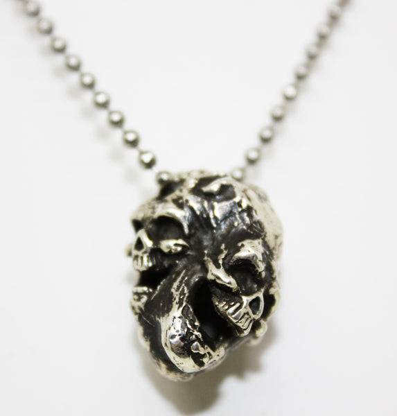 Eternal Legend Laughing Skulls Sterling Silver Necklace