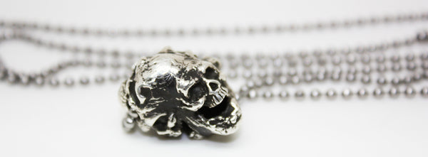 Eternal Legend Laughing Skulls Sterling Silver Necklace