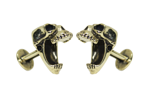 Laughing Skull Cufflinks - Bronze