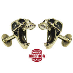 Laughing Skull Cufflinks - Bronze